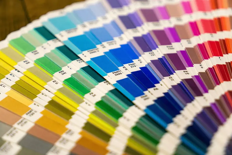 Guía de colores abierta en abanico